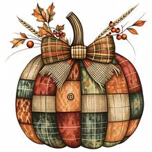 1/2/3PCS Durable Washable Iron-On Transfer, Plaid Patchwork Pumpkin Linen Bow Autumn Leaf Wheat Berry Button Pattern Mixed Color Heat Transfer, Vinyl Print, Heat Transfer Sticker, Iron-On Transfer Sticker Applique - Iron-On Suitable For Pillows, DIY, Backpacks, T-Shirts, Canvas Bags, Sweatshirts, Jeans, T-Shirts, Clothing, Sewing Supplies - Multicolor - View 2