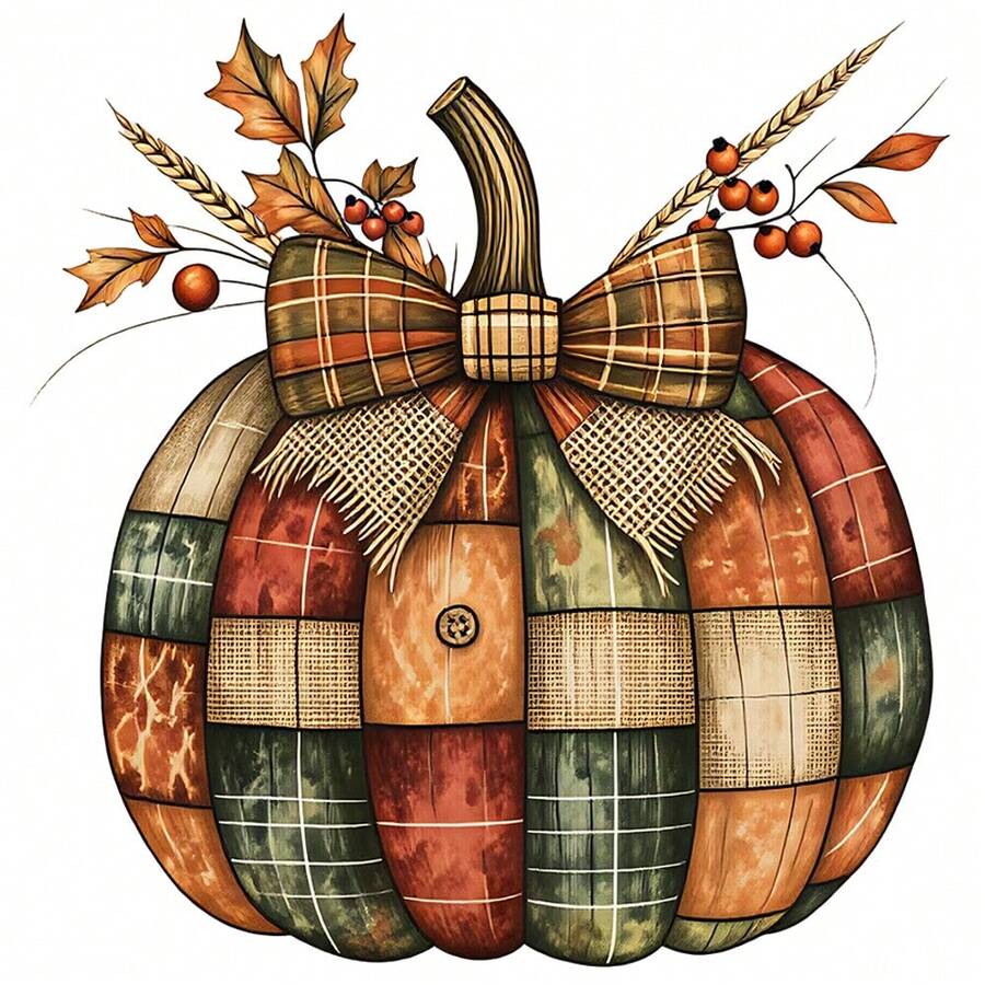 1/2/3PCS Durable Washable Iron-On Transfer, Plaid Patchwork Pumpkin Linen Bow Autumn Leaf Wheat Berry Button Pattern Mixed Color Heat Transfer, Vinyl Print, Heat Transfer Sticker, Iron-On Transfer Sticker Applique - Iron-On Suitable For Pillows, DIY, Backpacks, T-Shirts, Canvas Bags, Sweatshirts, Jeans, T-Shirts, Clothing, Sewing Supplies