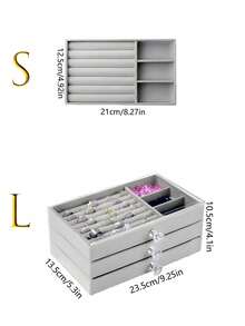 1pc Velvet Jewelry Box Drawer Style Jewelry Box Ring Box Earring Storage Box Drawer Style Jewelry Storage Box, Ring, Necklace, Bracelet, Earring And Pendant Storage Box, Jewelry Storage Box, Perfect Storage Solution For Women's Travel Essentials - Multicolor - View 7