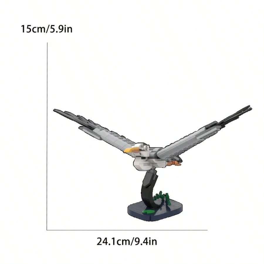 Heron Animal Block Model, MOC Interlocking Set, Creative STEM Building Blocks – DIY Home Decoration Desktop Ornament, Suitable As A Christmas, Holiday, Or Birthday Gift For Boys And Girls Aged 6 And Up. - Multicolor - View 1