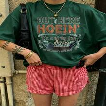Heartfelt Daily Casual Graphic T-Shirt 100% Cotton Oversized Soft Breathable Casual Crewneck Short Sleeve Top Cute Aesthetic Daily Wear For Casual Wearers Fashion Lovers Daily Outfit Enthusiasts Gift Givers - 綠色 - 查看 18