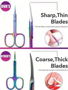1pc Cuticle Scissors, Nail Tool, Stainless Steel Curved Blade, For Eyebrows, Eyelashes, Dry Skin, Multi-Functional Small Scissors, Suitable For Nails, Eyebrows, Eyelashes, Dry Skin, Curved Blade Design, Nail Supplies, Nail Tools, Manicure Tools, Back To School, Manicure, Nail Tools, Nail Sticker Tools - Multicolor - View 3
