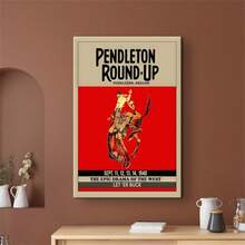 1 Pc Round Up Rodeo Poster, Ranch Decor Red Posters, Western Wall Art, Cowgirl Print, Western Home Decor, Western Gift, Modern Minimalist Style Posters, Living Room And Room Decoration, Ideal Gift, No Frame - No Frame - View 2