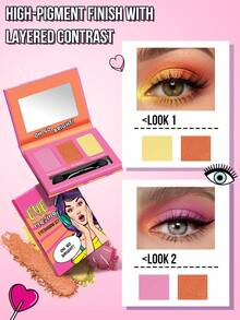 MISSLYN 1件裝 EYE-Mazing 三色眼影盤，附鏡子與刷具，霧面亮片細閃柔滑質地，適合敏感肌，高顯色冬季 Y2K 時尚風格，生日、情人節、新年派對禮物 - 99 OH SO BRIGHT! - 查看 5