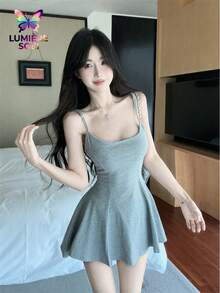 Women Short Dresses - Grey - View 4
