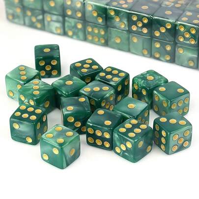 Juego de 100 dados D6 de 12 mm, material de resina sin olor, artesanía grabada con láser, surtido multicolor, adecuado para RPG y varios juegos de mesa