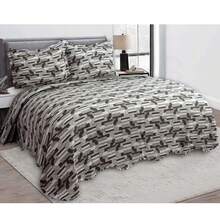 3-Piece Set: Double-Sided Queen Bedspread, Patchwork Quilt, Ultra Patch - Satu - View 1
