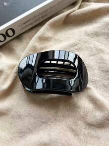 4/1pc Women's Black, White And Brown Tortoise Shell Plastic Lightweight Hair Clips, Suitable For Bathing, Washing Face And Matching Outfits - Multicolor - View 5