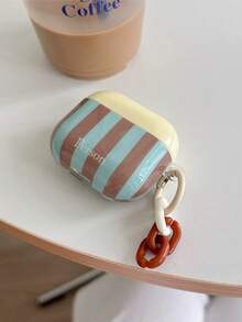 Retro Brown Wavy Striped 4th Gen Earphone Case Compatible With Apple 3rd Gen Wireless Protective Cover 2nd Gen Semi-Transparent New Leather Pendant Airpodspro 2 Shockproof Earphone Shell - Blue-green - View 3