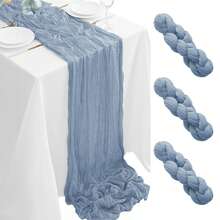 3/6/12Pack Dusty Blue Cheesecloth Table Runner 17x108Inch Spring Easter Cheese Cloth Table Runner 9FT Boho Gauze Table Runners Rustic Sheer Table Runners For Wedding Bridal Party Decor - Dusty Blue - View 11