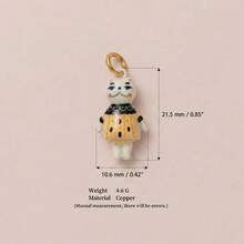 1pc Exquisite Cartoon Style 14k Gold Plated Copper Anthropomorphic Cute Animal Pendant, Women's DIY Daily Bracelet Necklace Keychain Pendant Decoration - Multicolor - View 9