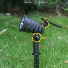 9 LED Solar Spotlight, IP65 Waterproof Outdoor Path Light, Adjustable Brightness Garden Lawn Tree Light, Villa Courtyard Backyard Driveway Patio Landscape Decorative Light - 暖白 - 查看 5
