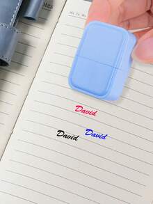 1Pc Customized Name Mini Stamp, Name Stamps Personalized, DIY Customized Self Inking Name Stamp, Stamps For Signing Name, Name Stamp For Clothing Waterproof - Multicolor - View 4