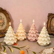 1 Stück Schneeflocken-Weihnachtsbaum Duftkerze Silikonform, Heimdekoration/Geschenkornament Gipsform, handgefertigte Epoxidharz-Gussform, künstlerische dekorative Ton-Gipsform - A-weiß - Übersicht 1