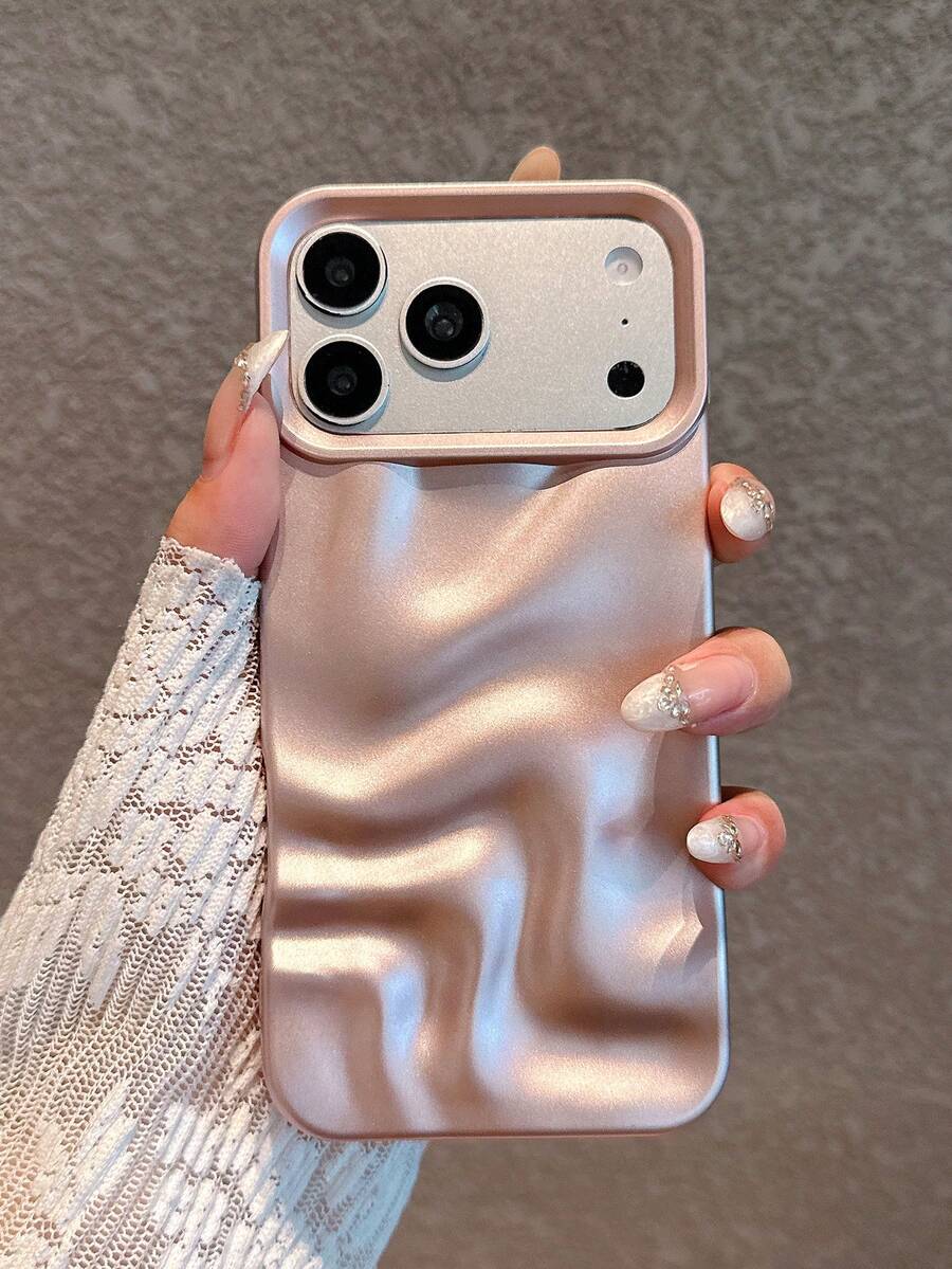 Casing Ponsel Matte Rose Gold dengan Pola Gelombang 3D, Kompatibel dengan iPhone 17 Pro Max/17 Pro/17/16 Pro Max/16/16 Pro/16 Plus/15/15 Pro Max/15 Pro/15 Plus/11/12/13/14 Pro Max/12 Pro/12 Pro Max/13 Pro/13 Pro Max/14 Pro/14 Pro Max/14 Plus Soft Shell