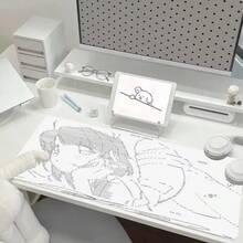Pixel Line 天使女孩日系動漫性感 Y2K Ins 風可愛大尺寸電競滑鼠墊 | 藝術設計卡通創意電競鍵盤墊 電腦桌配件 電競玩家適用 - 查看 2
