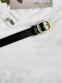 1 件女士简约时尚 PU 皮革装饰腰带，适合休闲牛仔裤夏季、学校秋季、秋季、万圣节 - 黑色 - 查看 6