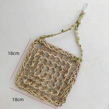 Natural Handwoven Parrot Climbing Net Hammock, Durable Chewable Rope Mat, Beak Grinding Toy, Suitable For Cockatiel, Conure, Parakeet And All Small To Medium Pet Birds As Hanging Swing Perch Accessory - View 8
