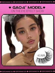 Manga Style False Eyelashes, Faux Mink False Eyelashes, Vintage False Eyelashes, Cat Eye Eyelashes, Fluffy Devil Eyelashes, Anime False Eyelashes, Natural Appearance, Fluffy And Exquisite, Salon Exclusive, Suitable For Halloween, Saudi National Day Events - Black - View 4