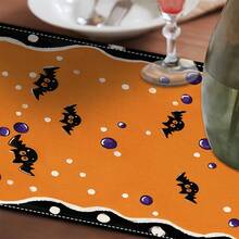 Halloween Table Runner, Fun Hand-Drawn Magic Cauldron & Bat Pattern Table Runner, Seasonal Autumn Kitchen Dining Room Table Decor, Family Gathering Decoration, Halloween Atmosphere Table & Countertop Decor - Multiple Styles - View 7