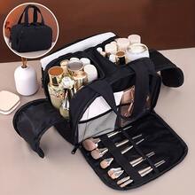 New Standing Travel Makeup Bag, Large Capacity Multi-Compartment With Handle, Multi-Layer Portable Toiletry Bag For Women, 6 Colors Available - Multicolor - View 9