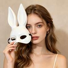 Sexy Rabbit Mask, Cute Rabbit Costume Mask, Black And White Colors Available, Suitable For Men And Women, Essential For Halloween Or Carnival Costumes - Multicolor - View 2
