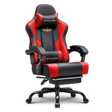 Gaming Chair For Adults Computer Chairs With Footrest Headrest And Lumbar Support Ergonomic Height Adjustable Reclining PC Chair - Red - View 10