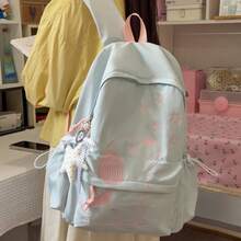 Cute Puppy Embroidery Backpack, Girly Star Student School Bag, Lightweight Japanese Style Commuter Backpack - Multicolor - View 13