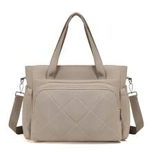 Multifunctional Quilted Diaper Bag, Large Capacity Mother And Baby Handbag & Crossbody Bag, Lightweight Waterproof Outing Mom Bag - Multicolor - View 13