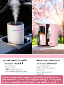 Humidificador Mini Silencioso de 180ml, Luz Ambiental LED, Función de Temporizador, 2 Modos, Alimentado por USB, Apto para Aceites Esenciales. Apto para Coche/Hogar/Oficina/Yoga/Decoración de Escritorio. Esquema de Color Negro y Blanco. - Mist - Ver 25