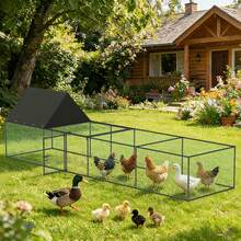 BingoPaw 3.2 Meters Metal Chicken Run Coop Hen Rabbit Hutch Cage With Shelter Cover - View 2