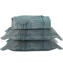 3-Piece Set: Double-Sided Queen Bedspread, Patchwork Quilt, Ultra Patch - 藍寶石 - 查看 3