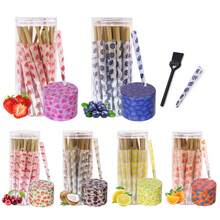48pcs Fruit-Flavored Flavored Cones,Slow Burning,Fruit-Patterned Metal Grinder,Filler,Small Brush,Smoking Stuff,Easy To Use,Party Supplies, Gifts For Friends. Father's Day Gift. - 彩色 - 查看 1