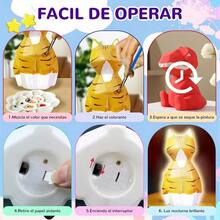Pinta Tu Propia Lámpara, Lámpara de Unicornio Pintada, Kits de Pintura para Manualidades Infantiles, con Pinceles y Delantal, Regalos para Niños y Niñas - Unicornio - Ver 7