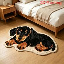 1PC Cute Dog Various Shapes, Asymmetric Shaped Rug, Soft And Adorable Childhood-Inspired Decorative Rug, Unique Design Asymmetric Shaped Rug, Cute Cartoon Rug, Bedroom Decor, Small Rug, Rug, Home Decor, Living Room Rug, Living Room Small Rug, Outdoor Rug, Washable Rug, All Seasons, Spring, Summer, Autumn, Winter, Decorative Rug, Suitable For Christmas, Bathroom Accessories, Room Decor Set, Manual Measurement May Have 1-5cm Error, Please Be Cautious When Purchasing If You Mind. - Multicolor - View 2