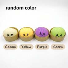 Squeeze Toy Bun Realistic Bun Shape Cute Fun Stress Relief Soft Non-Sticky Boredom Relief Style, Squeeze Toy & Gift - Multicolor - View 7