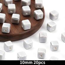 20pcs Cube Ceramic Porcelain Beads For DIY Jewelry Making Decorative Craft Square Beads For Necklaces Bracelets And Accessories Craft - 20pcs - View 53
