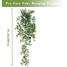 1pc Mandala Potted Plant Outdoor Hanging Greenery Vine Decoration For Fence, Patio, Study Room, High Quality Artificial Potted Plant - Army Green - View 3