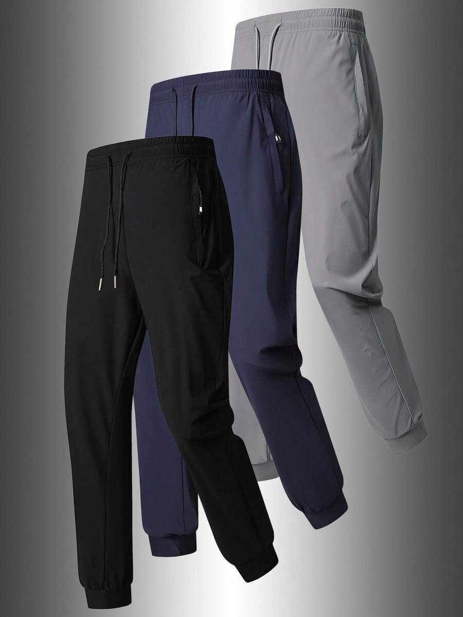 1pc Boyfriend Style Men's Autumn Gym Running Workout Quick-Dry Breathable Jogger Pants Sports - Black - View 1