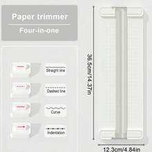 1個 4片葉 A3/A4 攜帶式裁紙機，操作簡單，切割精準，適用於學校、家庭和辦公室，由耐用塑料材質製成 - 1pc - 查看 11
