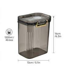 1pc Transparent Plastic Storage Jar With Handle,Multi-Functional Five Grains Cereals Noodles Spice Container, Moisture-Proof Food Storage Box,Portable Sealed Tank,Refrigerator Fresh-Keeping Box,Kitchen Restaurant Organizer - Multicolor - View 16