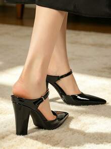 9cm Pointed Toe High Heel Pumps Comfortable Stiletto Heels Women's All Season Shoes - Black - View 1