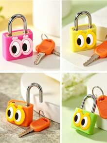 Suitcase Locks With Keys,Luggage Lock Padlock Color Plastic Small Lock,Padlock Small Padlock With Key For Luggage Lock,Gym Locker Lock, Suitcase Lock. DIY - Multicolor - View 2