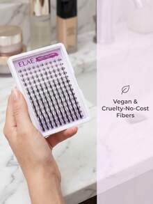 ELAE Lash Clusters Manga DIY Lash Extension Anime Eyelash Clusters 10-14mm Spiky Individual Eye Lashes Wispy False Eyelashes D Curl Cosplay Doll Cluster Eyelash Extensions Super Thin Band - 貓精靈假睫毛 - 查看 7
