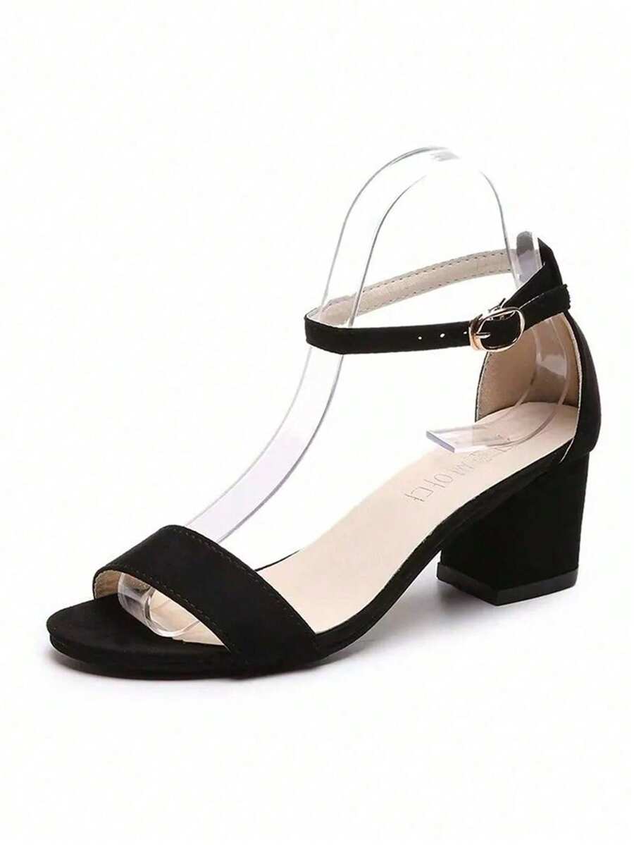 Sandalias De Tacón Bloque Para Dama - Negro - View 1