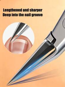 1pc Black/White Stainless Steel Cuticle Nipper, Sharp Fine Tip, Non-Slip Soft Handle, Nail Trimming Tool, Suitable For Salon And Home Manicure - Black and White - View 4
