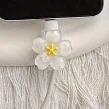 2pcs Cherry Blossom Phone Charging Cable Protector, Data Cable Protection Set (Battery Not Included), Perfect Gift For Birthday, Wedding, Valentine's Day, Back To School, Halloween - Cute Little Gift For Your Loved One - Multicolor - View 4