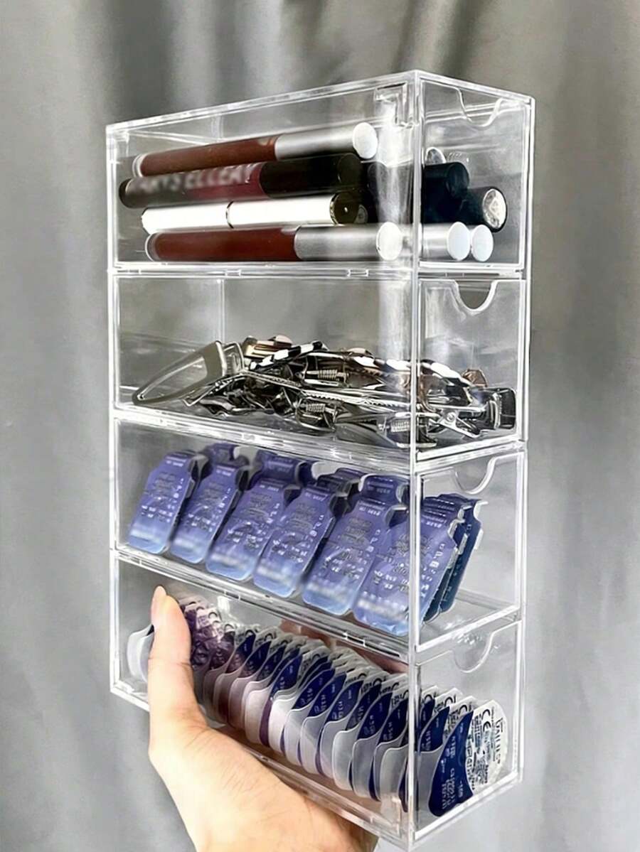 Acrylic Desktop Drawer Eyewear Storage Box, Fashion Glasses Display Case, Dust-Proof Storage Rack - Clear - View 1
