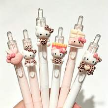 Sanrio Random 6/12Piece Set KT Cat 3D 0.5mm Neutral Pen, Cute Pink Click Pen With Smooth Writing, Quick-Drying, Paper-Friendly, Ideal For Note-Taking, Journaling, Office Memoranda, Etc. Perfect For Both Gifting And Personal Use - Sets - View 8