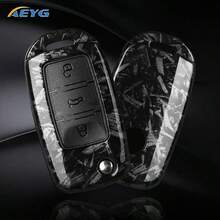 ABS 碳纖維汽車鑰匙殼保護套 適用於 VW Golf Passat Beetle Tiguan Seat Leon Altea Octavia Kodiaq - 大眾A款 - 查看 1
